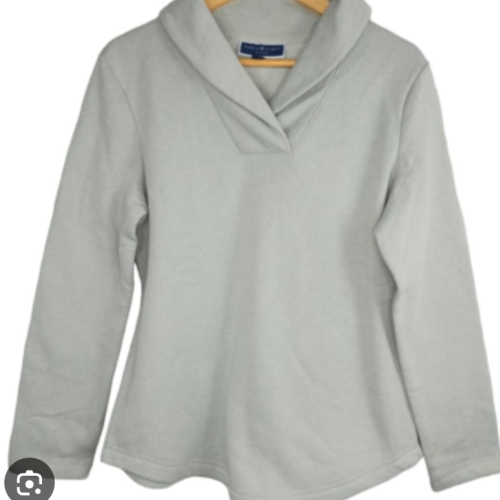 NWT Karen Scott Light Gray/Blue Fleece XS